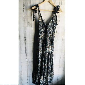 NWT Free People Let's Mock About It Maxi Midi Dress Smocked Waist Boho M